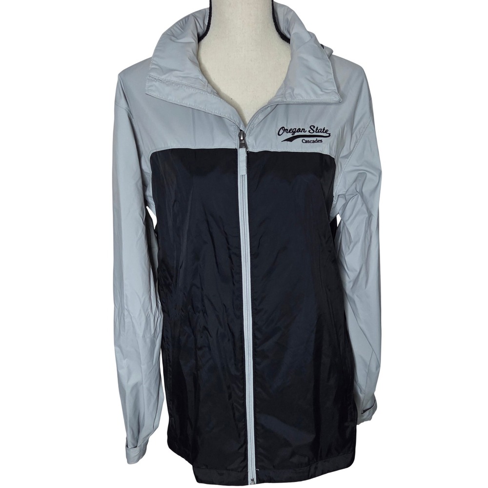 Columbia Mens Oregon State Cascades Grey Black Full Zip Windbreaker Jacket M